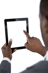 Close-up of businessman using digital tablet