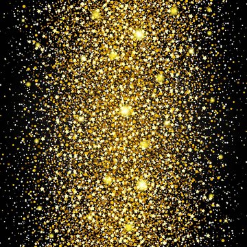 Effect of flying through the middle of the gold luster luxury design rich background. Dark background. Stardust spark the explosion on a transparent background.