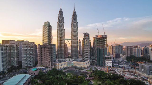4K Day to night time-lapse of Kuala Lumpur, Malaysia