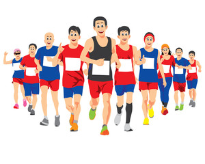 Obraz premium RUNNING PEOPLE VECTOR CONCEPT