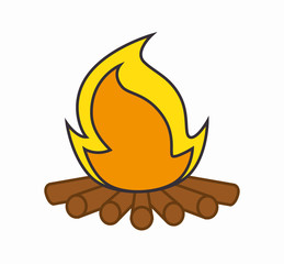 campfire camping isolated icon vector illustration design