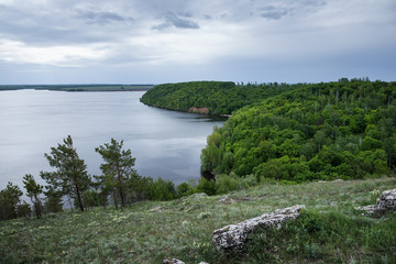 Panoramic view of the river from the mountains