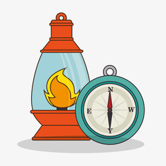 lantern camping isolated icon vector illustration design