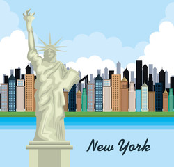 Fototapeta premium new york city cityscape vector illustration design