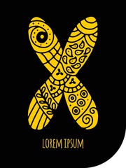 Mosaic hand drawn letter