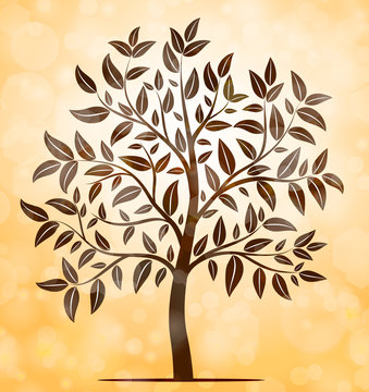 Autumn tree vector background