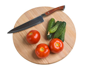 vegetables on a cutting board