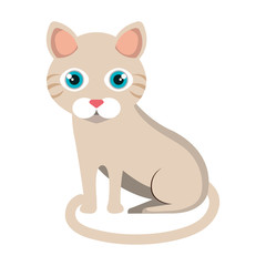 cute cat mascot isolated icon vector illustration design