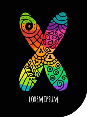 Mosaic hand drawn letter