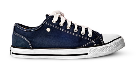 Single blue sport shoe
