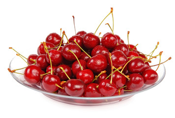 Obraz na płótnie Canvas Fresh Ripe juicy sweet Cherry. Isolated on white