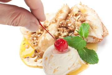 Ice cream with honey