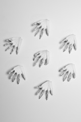 Halloween white background with skeleton brush