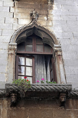 Fototapeta na wymiar gothic windows n flowers