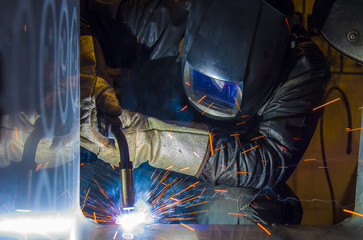 welder Industrial automotive part in factory