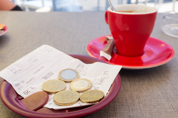 café et l'addition