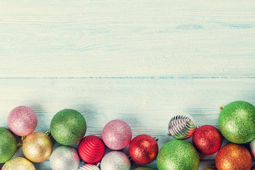 Christmas wooden background