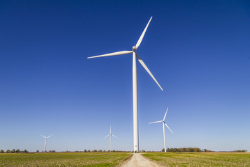 Wind Farm in Central Indiana. Wind and Solar Green Energy areas are becoming very popular in farming communities VII