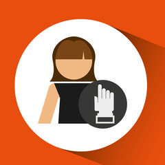 woman hand pointing up icon design vector illustration