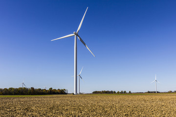 Wind Farm in Central Indiana. Wind and Solar Green Energy areas are becoming very popular in farming communities VIII