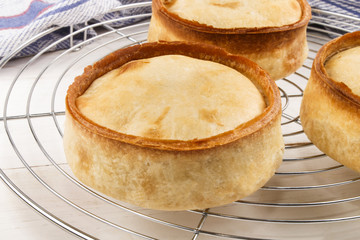 home made scotch pie on a cooling rack