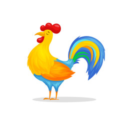 Vector illustration of rooster, cock, symbol of 2017 New Year  on the Chinese calendar. Merry Christmas, happy New Year illustration. greeting card