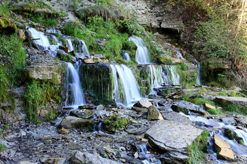Fototapeta premium Water streams and cascade of the waterfalls