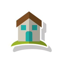 House and home building icon. Real estate construction property and investment theme. Isolated design. Vector illustration