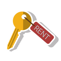 Rent key icon. Real estate construction property and investment theme. Isolated design. Vector illustration