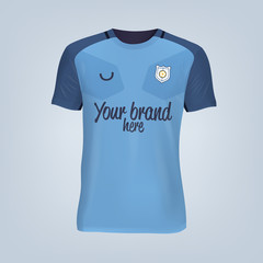 Vector illustration of football team t-shirt template