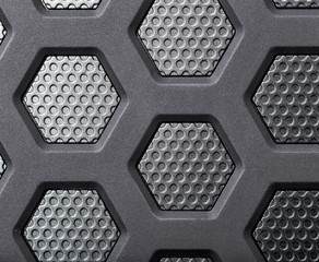 Fantastic background with hexagon shapes black and silver colors