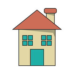 House and home building icon. Real estate construction property and investment theme. Isolated design. Vector illustration