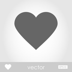 Flat heart icon vector