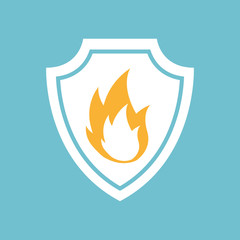 fire flame icon in round shape, vector illustration