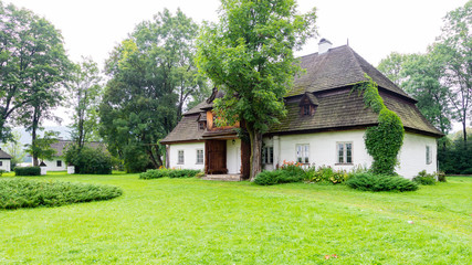 Traditional white rustic house - family mansion -  in Lopuszna, Poland