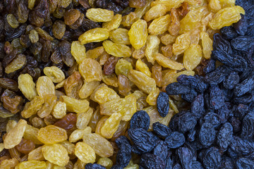 background dried raisin grapes closeup shot 
