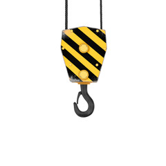 Obraz na płótnie Canvas Rendering of yellow and black striped hook, isolated on white background.
