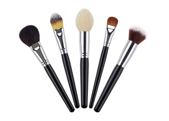 Makeup brush set. Isolated. White background