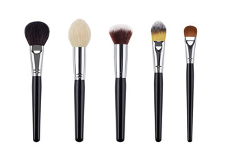 Makeup brush set. Isolated. White background