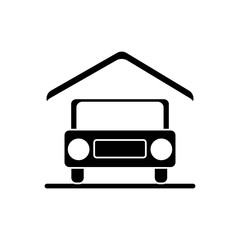 Car inside house icon. Real estate construction property and investment theme. Isolated design. Vector illustration