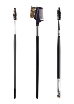 Fototapeta Brow makeup brush set. Isolated. White background