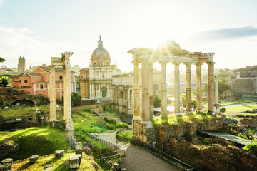 Fototapeta na wymiar Roman Forum in Rome, Italy