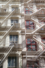 The fire stairs on old house, New York