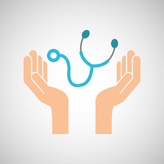 hands stethoscope medicine healthcare icon vector illustration eps 10