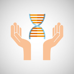hands with DNA structure medical icon vector illustration eps 10