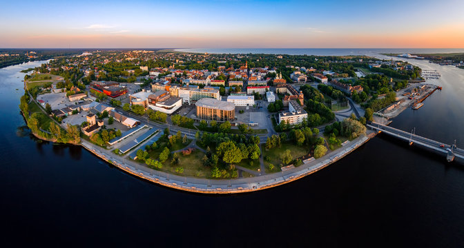 Aerial photo of Pärnu city in Estonia