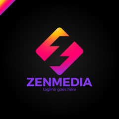 Abstract geometric Negative space letter Z logo.