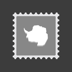 Obraz premium Isolated mail stamp icon with the map of Antarctica