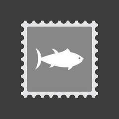 Isolated mail stamp icon with  a tuna fish