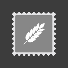 Isolated mail stamp icon with  a wheat plant icon